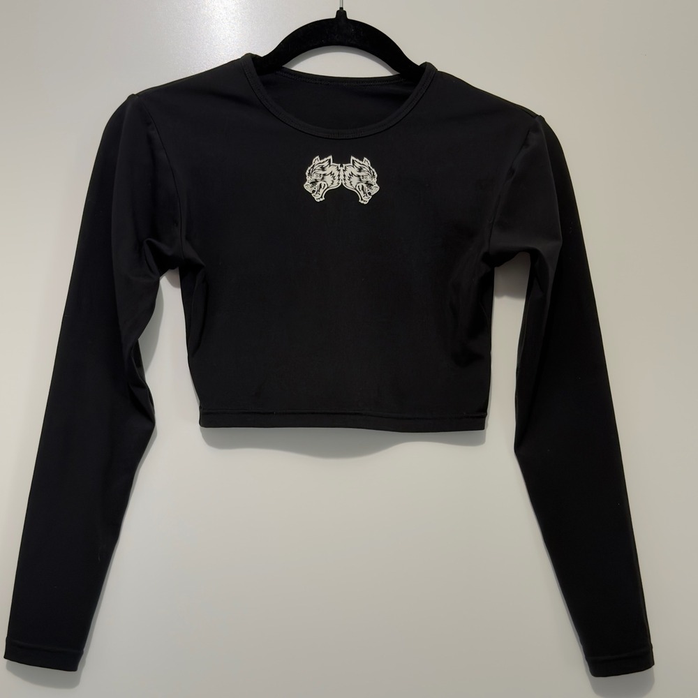 Darc Sport She Wolves Black Long Sleeve Crop Top Limited Edition Small 212/500
